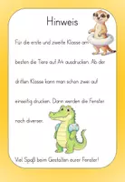 Vorschau - Mal- und Bastelvorlagen - Fensterbilder Sommer - Tiere im Sommer (1. - 4. Klasse) - Seite 1