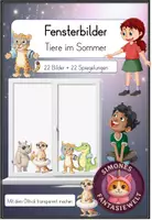 Vorschau - Mal- und Bastelvorlagen - Fensterbilder Sommer - Tiere im Sommer (1. - 4. Klasse) - Deckblatt