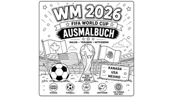 Vorschau - Mal- und Bastelvorlagen - WM 2026- 27 Ausmalbilder - Deckblatt