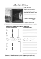 Vorschau - Arbeitsblätter - Lochkamera - Bildenstehung durch eine Lochblende - Arbeitsblatt mit Lösung - Deckblatt
