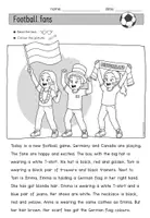 Vorschau - Arbeitsblätter - Football | Read and colour | WM 2026 Englischunterricht - Seite 1