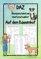 Vorschau - Arbeitsblätter - DAZ Auf dem Bauernhof- Übungsmaterial zur Wortschatzarbeit- Homeschooling - Deckblatt