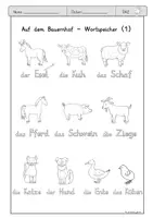 Vorschau - Arbeitsblätter - DAZ Auf dem Bauernhof- Übungsmaterial zur Wortschatzarbeit- Homeschooling - Seite 1