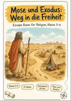 Vorschau - Stationenlernen - Mose und Exodus Klasse 5-6: Escape Room - Deckblatt