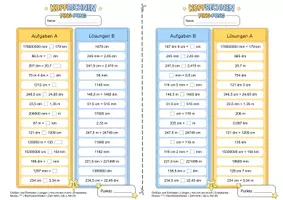 Vorschau - Arbeitsblätter - Längen umwandeln trainieren mit der Ping-Pong-Methode (Erweitertes Niveau ***) - Seite 3