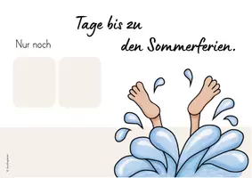 Vorschau - Bildkarten - Sommerferien Countdown - mehrfarbige Visualisierung (beige, blau, grün, rot) - Seite 1