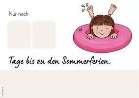 Vorschau - Bildkarten - Sommerferien Countdown - mehrfarbige Visualisierung (beige, blau, grün, rot) - Seite 3