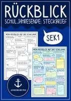 Vorschau - Mal- und Bastelvorlagen - Schuljahresrückblick – Sketchnote-Steckbrief zum Ausmalen & Ausfüllen – Sekundarstufe I - Deckblatt