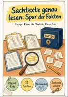 Vorschau - Stationenlernen - Lesestrategien Klasse 5-6: Escape Room Sachtexte - Deckblatt