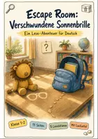 Vorschau - Stationenlernen - Escape Room Klasse 1-2: Lesetraining Sonnenbrille - Deckblatt