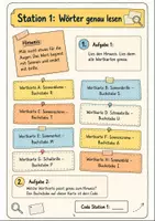 Vorschau - Stationenlernen - Escape Room Klasse 1-2: Lesetraining Sonnenbrille - Seite 3
