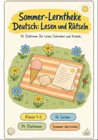 Vorschau - Mal- und Bastelvorlagen - Stationenlernen Klasse 1-2: Sommer Lesen Schreiben - Deckblatt