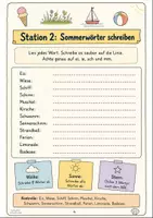 Vorschau - Mal- und Bastelvorlagen - Stationenlernen Klasse 1-2: Sommer Lesen Schreiben - Seite 3