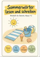 Vorschau - Arbeitsblätter - Sommerwörter Klasse 1 Mini-Heft - Deckblatt