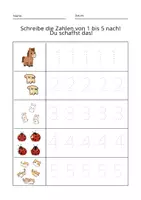 Vorschau - Arbeitsblätter - Lerne die Zahlen 1 bis 10 zu schreiben - Deckblatt