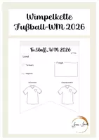 Vorschau - Mal- und Bastelvorlagen - Fußball WM 2026 - Wimpelkette - Deckblatt
