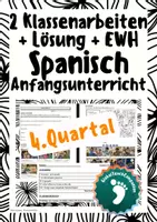 Vorschau - Klassenarbeiten - Spanisch Klassenarbeit + Erwartungshorizont - 1.Lernjahr, 4.Quartal - Deckblatt