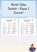 Vorschau - Arbeitsblätter - Würfelsätze Sommer, Leseförderung, Deutsch Klasse 2 - Deckblatt