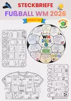 Vorschau - Mal- und Bastelvorlagen - Materialpaket Steckbriefe Fußball WM - Deckblatt