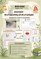 Vorschau - Stundenentwürfe - Mystery zum Thema Blutgruppen (AB0-System) und Blutspende - Deckblatt