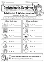 Vorschau - Arbeitsblätter - Rechtschreibung Klasse 3: ck/k und tz/z üben - Seite 3