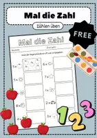 Vorschau - Arbeitsblätter - Mal die Zahl - Mathe Klasse 1 - Deckblatt