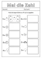 Vorschau - Arbeitsblätter - Mal die Zahl - Mathe Klasse 1 - Seite 1