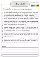 Vorschau - Arbeitsblätter - Infrarotlicht Lesetext einfach verständlich mit Aufgaben + Lösungen und Wortspeicher Leseverstehen - Seite 3