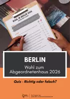 Vorschau - Arbeitsblätter - Berlin – Wahl zum Abgeordnetenhaus 2026 Quiz Richtig oder falsch? - Deckblatt