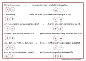 Vorschau - Spiele - Bestimmung von Hauptsatz und Nebensatz: Lernspiel - Deckblatt