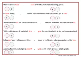 Vorschau - Spiele - Bestimmung von Hauptsatz und Nebensatz: Lernspiel - Seite 1