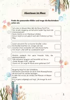 Vorschau - Arbeitsblätter - Lesespaziergang Unterwasserwelt Klasse 2 (zweifach differenziert) - Seite 1
