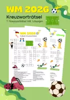 Vorschau - Arbeitsblätter - WM 2026 Fußball-Kreuzworträtsel - Deckblatt