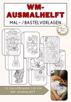 Vorschau - Mal- und Bastelvorlagen - WM-Ausmalheft - mit Anleitung, editierbar - Seite 1