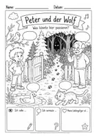 Vorschau - Arbeitsblätter - Peter und der Wolf – Erzählbilder mit integrierten Audios | Musikunterricht Grundschule | Unterrichtseinstieg mit Hörbeispielen - Seite 3