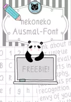 Vorschau - selbst erstellte Schriftarten - nekoneko Ausmal-Font | Meine Handschrift als Freebie - Deckblatt