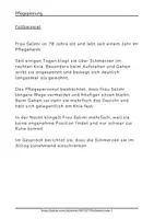 Vorschau - Arbeitsblätter - Fallbeispiel Aktue Schmerzen Pflegediagnose Beispiel Pflegeplanung - Seite 1