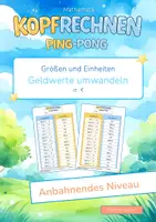 Vorschau - Arbeitsblätter - Paket Geldwerte umrechnen | 4 Lernniveaus | Training mit der Ping-Pong-Methode – Größen & Einheiten - Seite 1