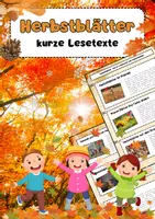 Vorschau - Arbeitsblätter - Herbstblätter Lesetexte: Herbst, Natur & Bäume - Deckblatt