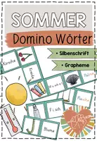 Vorschau - Spiele - SOMMER Domino lautgetreue Wörter lesen - Deckblatt