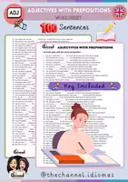Aperçu - Feuilles d'exercices - 100 ADJECTIVES WITH PREPOSITIONS – Worksheet - Page de couverture