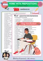 Vista previa - Hojas de trabajo - 100 VERBS WITH PREPOSITIONS – Worksheet - Portada