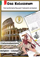 Vorschau - Arbeitsblätter - Das Kolosseum: Rom, Gladiatoren & Amphitheater - Deckblatt