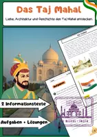 Vorschau - Arbeitsblätter - Das Taj Mahal: Geschichte, Architektur & Indien - Deckblatt