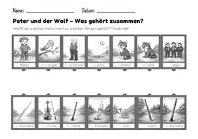 Vorschau - Arbeitsblätter - Peter und der Wolf – Bildkarten, Hörimpulse & Arbeitsblätter | Musikunterricht Grundschule | Instrumente kennenlernen - Seite 2