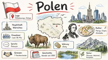 Vorschau - Arbeitsblätter - Arbeitsblätter zum Thema "Polen" + Lösung & MP3 + Mindmap + Infografik - Seite 1