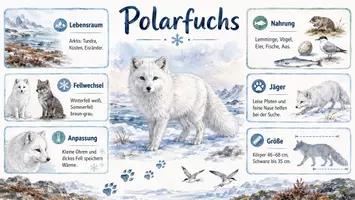 Vorschau - Arbeitsblätter - Arbeitsblatt "Polarfuchs" + Onlineübung & MP3 + Infografik - Seite 2