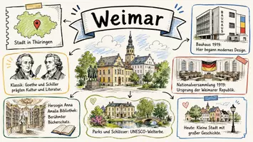 Vorschau - Arbeitsblätter - Arbeitsblätter zum Thema "Weimar" + Lösung & MP3 + Mindmap + Infografik - Seite 1