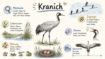 Vorschau - Arbeitsblätter - Lernposter + AB mit Fragen zum Thema "Kranich" + Lösungsblatt + Mindmap + Infografik - Seite 2