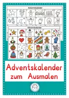 Vorschau - Mal- und Bastelvorlagen - Adventskalender zum Ausmalen - Deckblatt